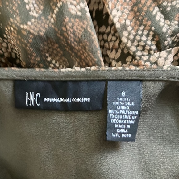 INC international concepts skirt 100% silk size 6 - Picture 7 of 9